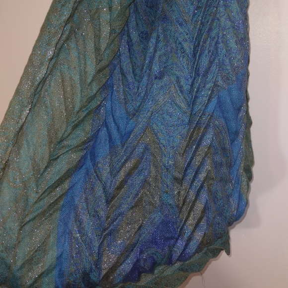 NWT 2-for-1 Infinity Scarves Lot Heather Grey knit and turquoise textured OS - Picture 13 of 16